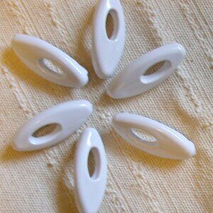 TEN (10) White Plastic Pat Japan Jewel Lock Hijab Scarf Snag Free Pins